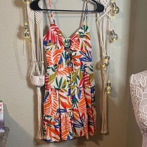 ILLA ILLA Multicolor Leaf Print Mini Dress